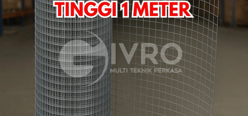 Kawat Ram Mesh Galvanis Kotak Tebal 1.4mm Tinggi 1 meter Lubangan 1.2cm