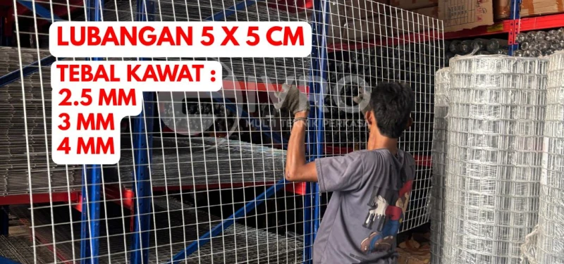 Kawat Ram Mesh Lembaran Tebal 2.5mm - 3mm dan 4mm Lubangan 5x5cm